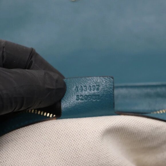 Gucci GG Marmont Small Shoulder Bag Blue Matelassé Leather - Picture 4 of 13